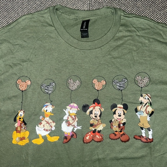 Disney Other - Disney Mickey And Friends Safari Olive Green T Shirt